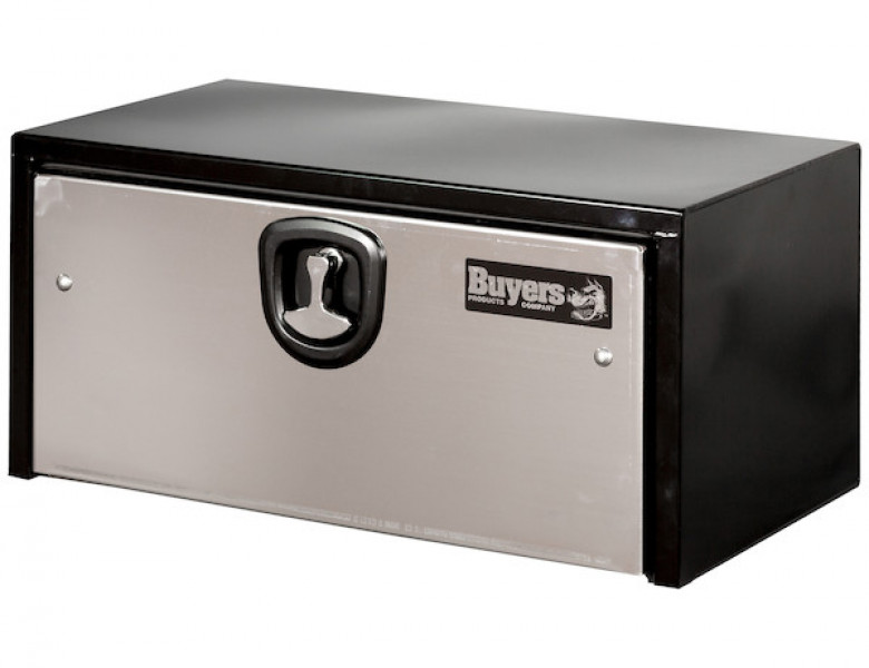 Image of 18x18x30 Inch Black Steel Truck Box With Stainless Steel Door from Buyers Products. Part number: 1702703