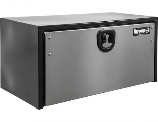 Image of 18x18x48 Inch Black Steel Truck Box With Stainless Steel Door from Buyers Products. Part number: 1702710