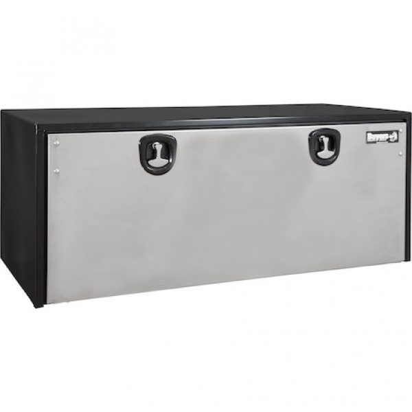 Image of 18x18x48 Inch Black Steel Truck Box With Stainless Steel Door from Buyers Products. Part number: 1702710