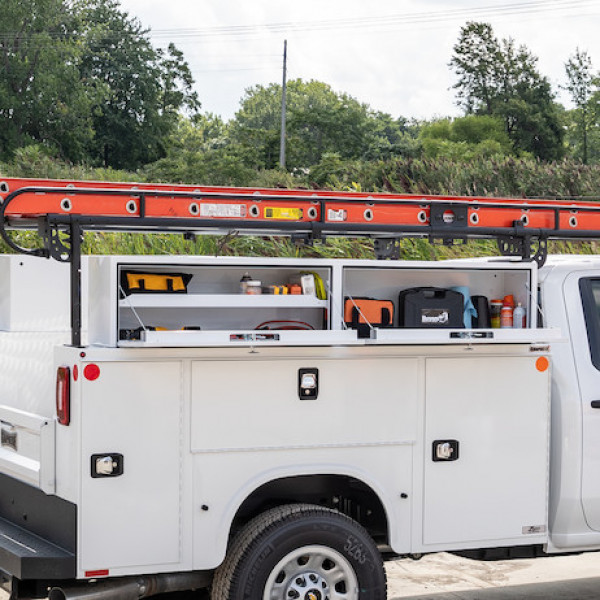 Image of 16x13x72 Inch White Steel Topsider Truck Box from Buyers Products. Part number: 1702840