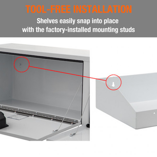 Image of 16x13x72 Inch White Steel Topsider Truck Box from Buyers Products. Part number: 1702840