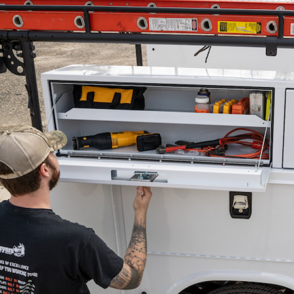 Image of Custom-Fit Shelf for Buyers 1702840 Gloss White Steel Topsider Truck Tool Box from Buyers Products. Part number: 1702840TRAY