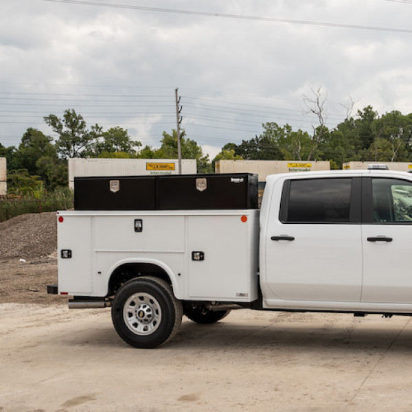 Image of 16x13x72 Inch Black Steel Topsider Truck Box from Buyers Products. Part number: 1702940