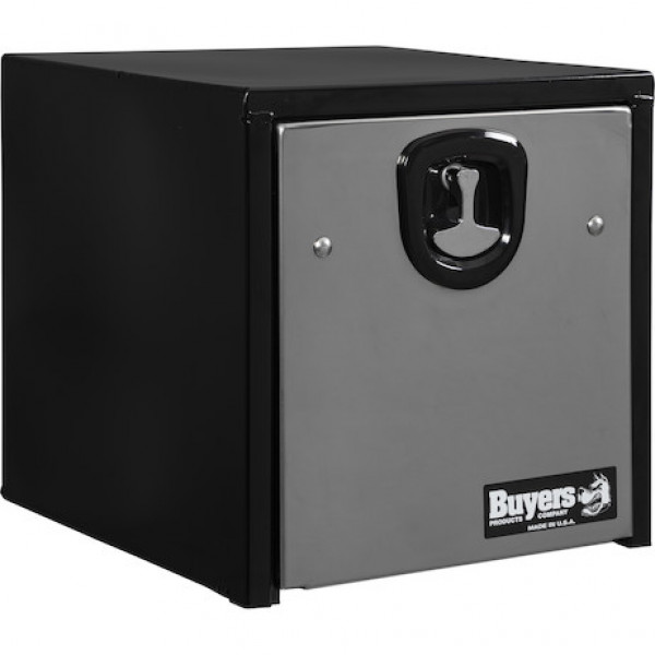 Image of 18X18X18 Inch Black Steel Truck Box With Stainless Steel Door from Buyers Products. Part number: 1702965