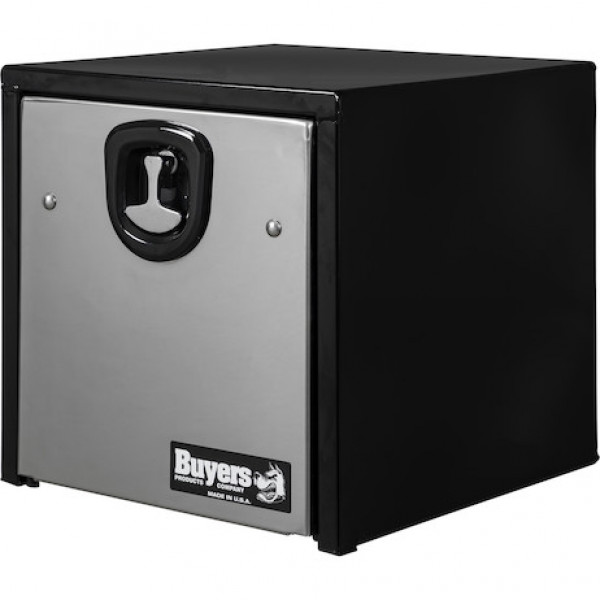 Image of 18X18X18 Inch Black Steel Truck Box With Stainless Steel Door from Buyers Products. Part number: 1702965