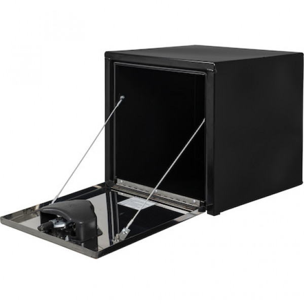 Image of 18X18X18 Inch Black Steel Truck Box With Stainless Steel Door from Buyers Products. Part number: 1702965