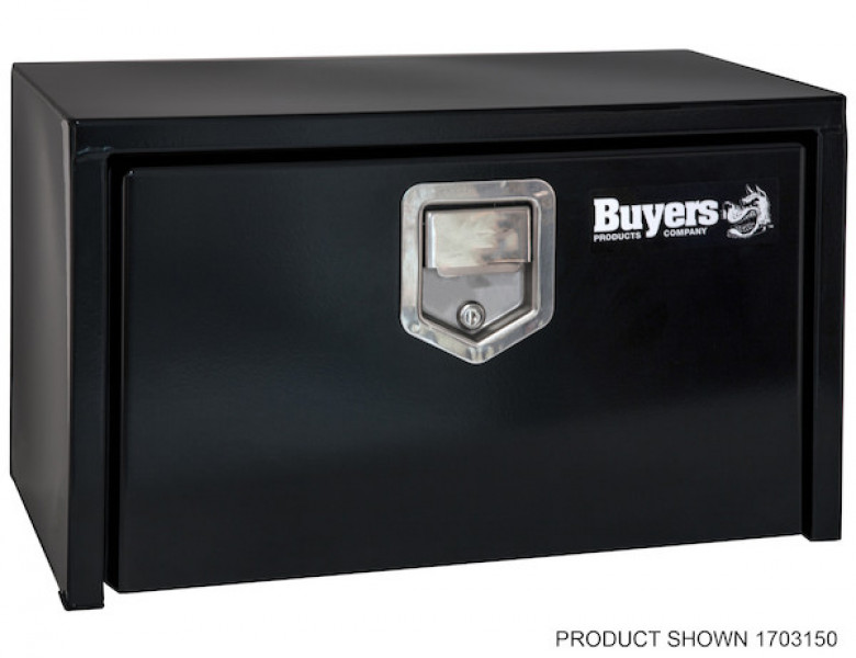 Image of 14x12x24 Inch Black Steel Underbody Truck Box With Paddle Latch from Buyers Products. Part number: 1703150