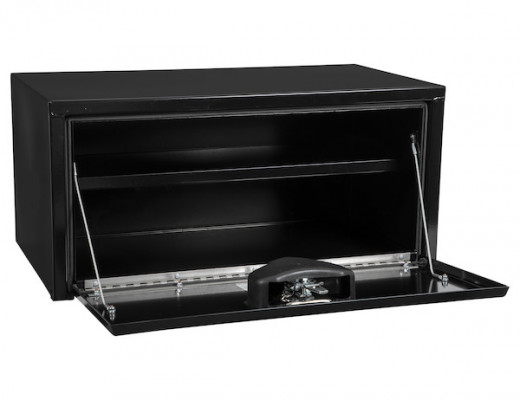 Image of 14x16x30 Inch Black Steel Underbody Truck Box with Built-In Shelf from Buyers Products. Part number: 1703304