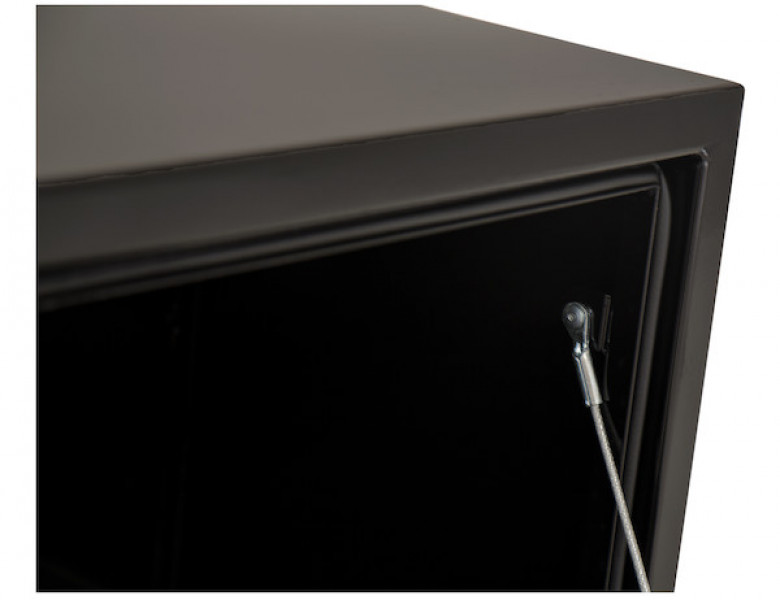 Image of 14x16x30 Inch Black Steel Underbody Truck Box with Built-In Shelf from Buyers Products. Part number: 1703304