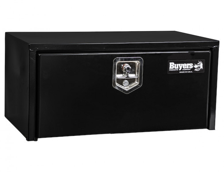 Image of 14x16x30 Inch Black Steel Underbody Truck Box with Built-In Shelf from Buyers Products. Part number: 1703304