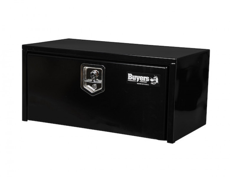 Image of 14x16x30 Inch Black Steel Underbody Truck Box with Built-In Shelf from Buyers Products. Part number: 1703304