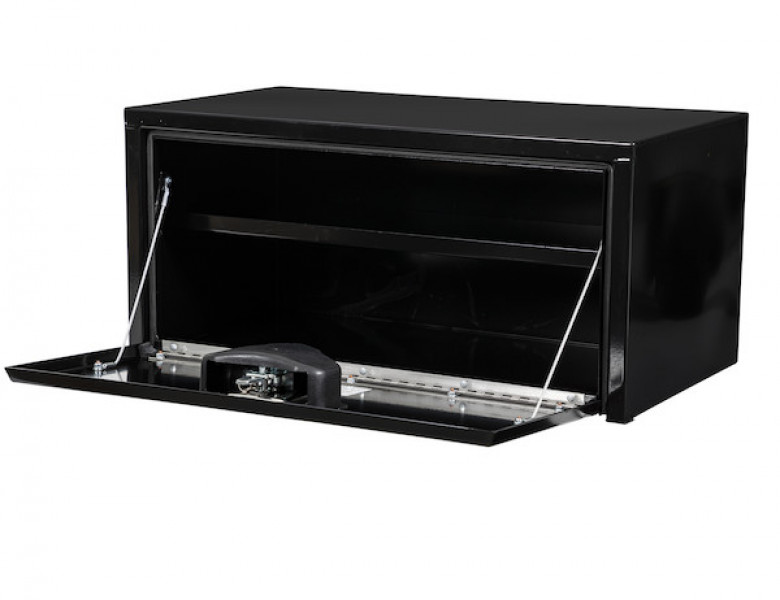 Image of 14x16x30 Inch Black Steel Underbody Truck Box with Built-In Shelf from Buyers Products. Part number: 1703304