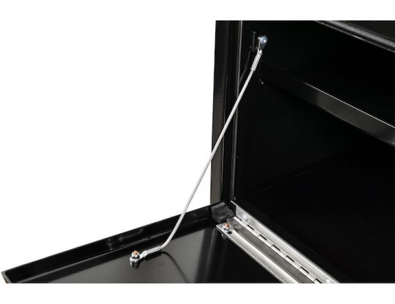 Image of 14x16x30 Inch Black Steel Underbody Truck Box with Built-In Shelf from Buyers Products. Part number: 1703304