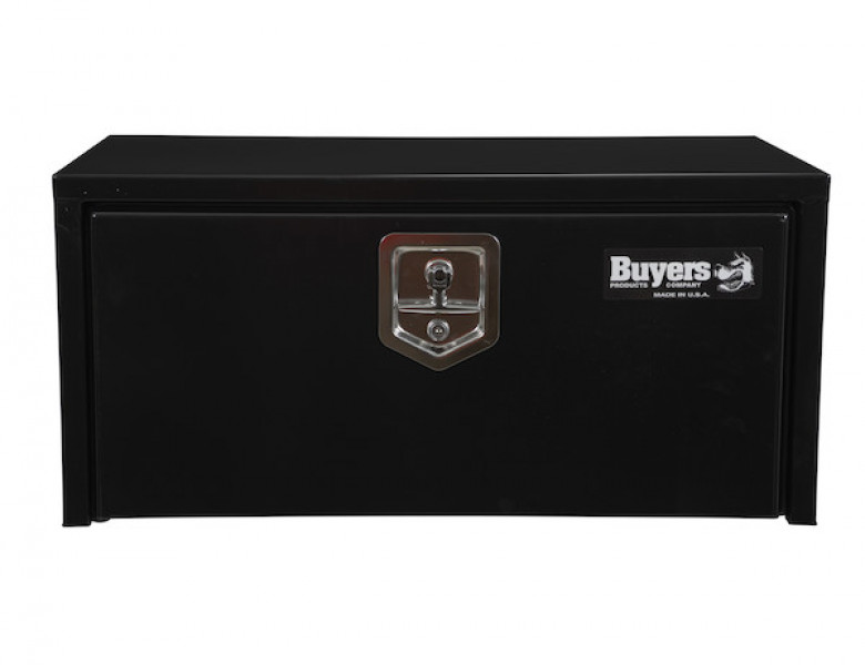 Image of 14x16x30 Inch Black Steel Underbody Truck Box with Built-In Shelf from Buyers Products. Part number: 1703304