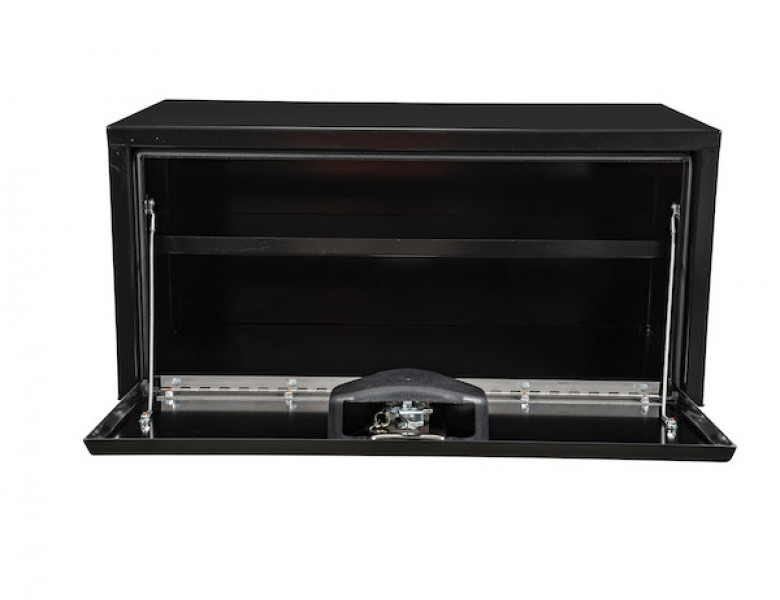 Image of 14x16x30 Inch Black Steel Underbody Truck Box with Built-In Shelf from Buyers Products. Part number: 1703304