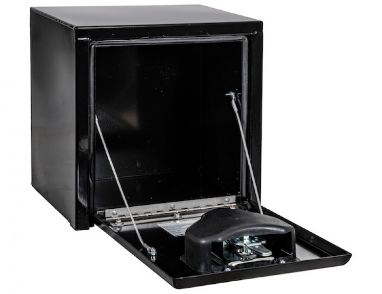 Image of 15x10x15 Inch Black Steel Underbody Truck Box with T-Handle from Buyers Products. Part number: 1703310