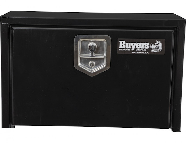 Image of 15x10x24 Inch Black Steel Underbody Truck Box with T-Handle from Buyers Products. Part number: 1703312