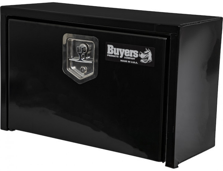 Image of 15x10x24 Inch Black Steel Underbody Truck Box with T-Handle from Buyers Products. Part number: 1703312