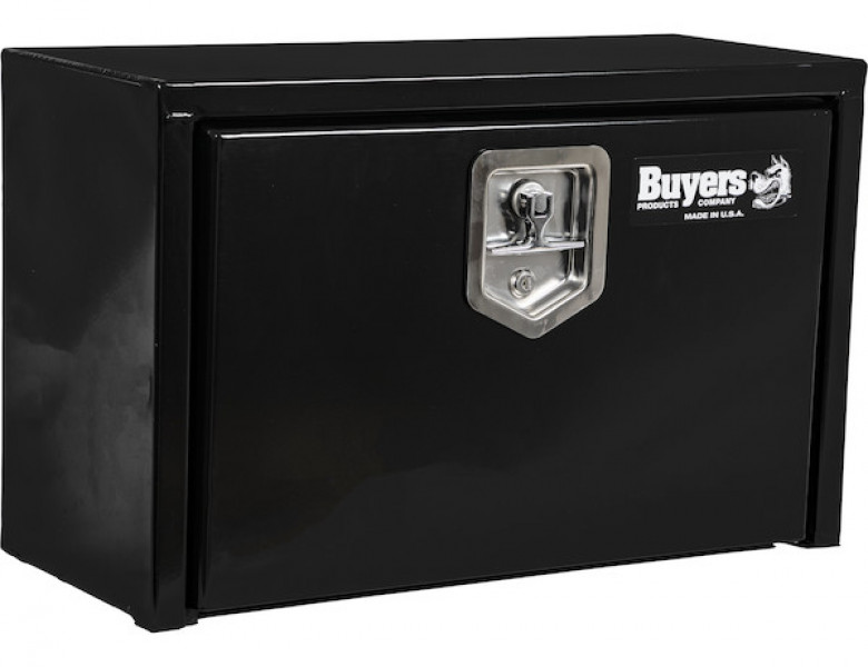 Image of 15x10x24 Inch Black Steel Underbody Truck Box with T-Handle from Buyers Products. Part number: 1703312