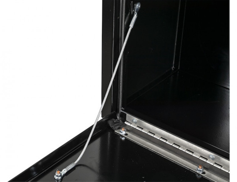 Image of 15x10x24 Inch Black Steel Underbody Truck Box with T-Handle from Buyers Products. Part number: 1703312