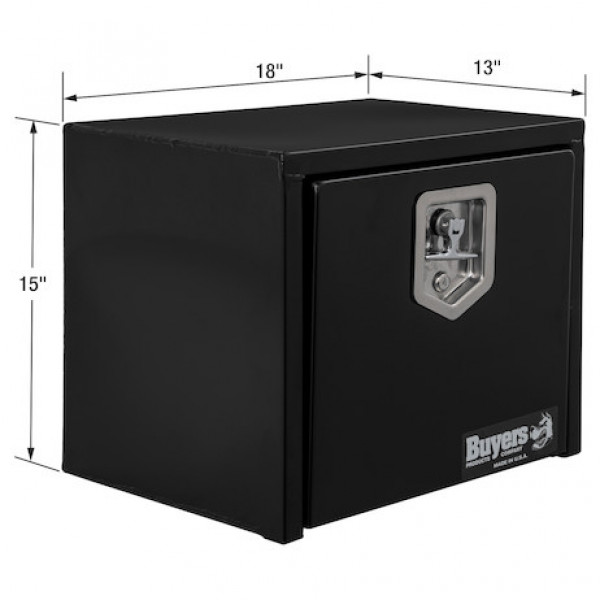 Image of 15x13x18 Inch Black Steel Underbody Truck Box from Buyers Products. Part number: 1703321