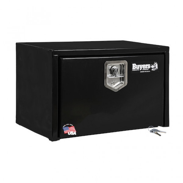 Image of 15x13x24 Inch Black Steel Underbody Truck Box with T-Handle from Buyers Products. Part number: 1703322