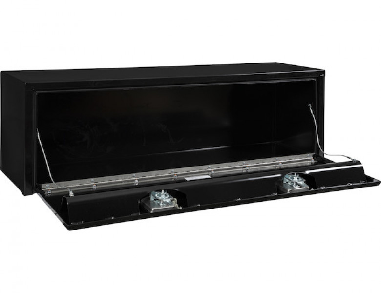 Image of 15x13x48 Inch Black Steel Underbody Truck Box with T-Handle from Buyers Products. Part number: 1703328