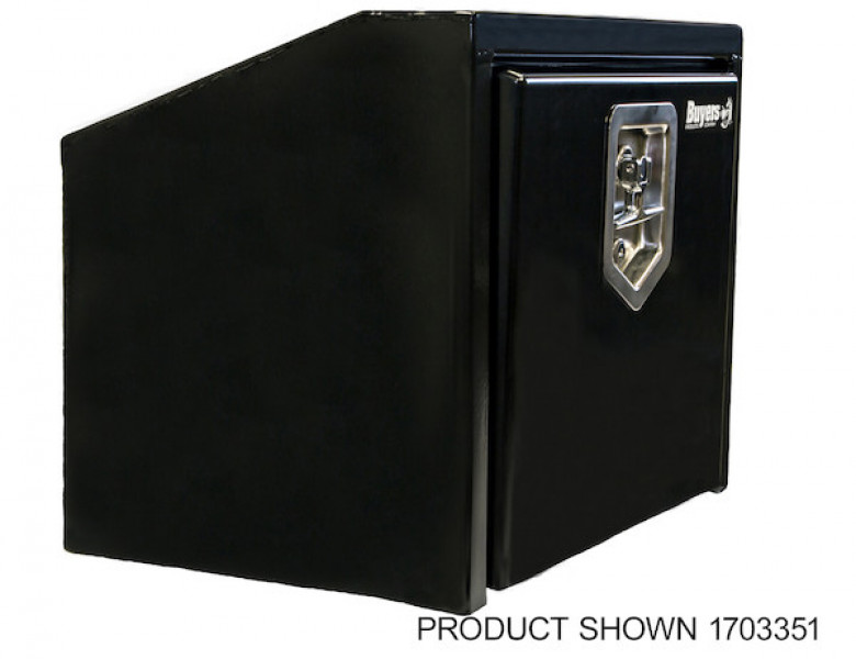 Image of 14/10.5x12x18 Inch Black Steel Underbody Truck Box With Slanted Back from Buyers Products. Part number: 1703351