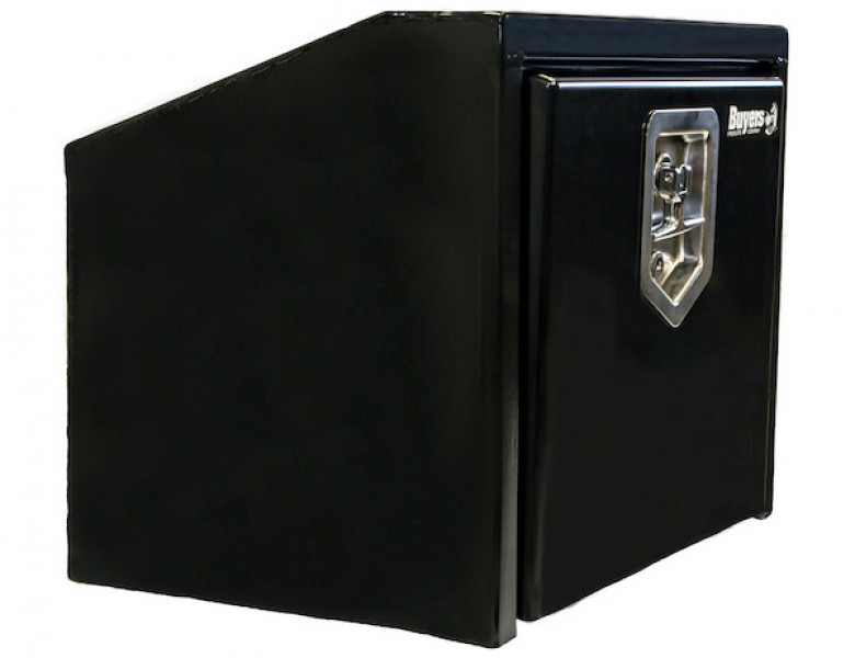 Image of 14/10.5x12x18 Inch Black Steel Underbody Truck Box With Slanted Back from Buyers Products. Part number: 1703351