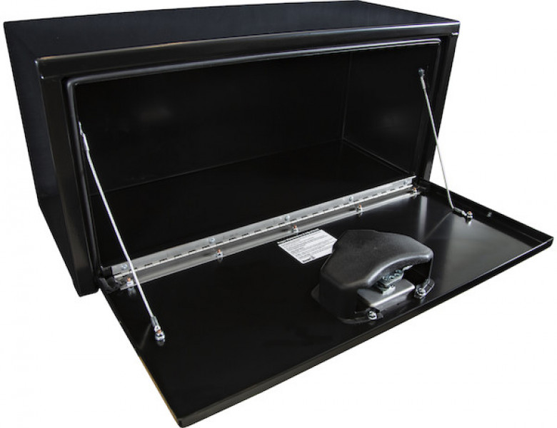 Image of 14x12x30 Inch Black Steel Underbody Truck Box with T-Handle from Buyers Products. Part number: 1703353