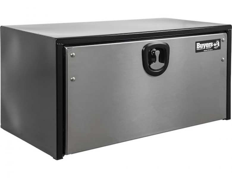 Image of 14x16x24 Inch Black Steel Truck Box With Stainless Steel Door from Buyers Products. Part number: 1703700