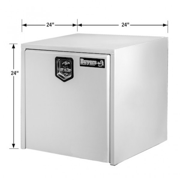 Image of 24x24x24 Inch White Steel Underbody Truck Box from Buyers Products. Part number: 1704400