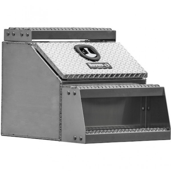 Image of 24x28x12 Inch Heavy Duty Diamond Tread Aluminum Step Box from Buyers Products. Part number: 1705180