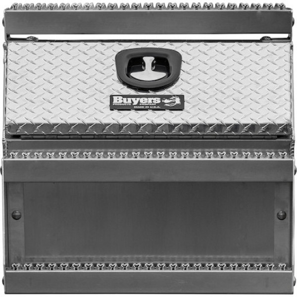 Image of 24x28x24 Inch Heavy Duty Diamond Tread Aluminum Step Box from Buyers Products. Part number: 1705182