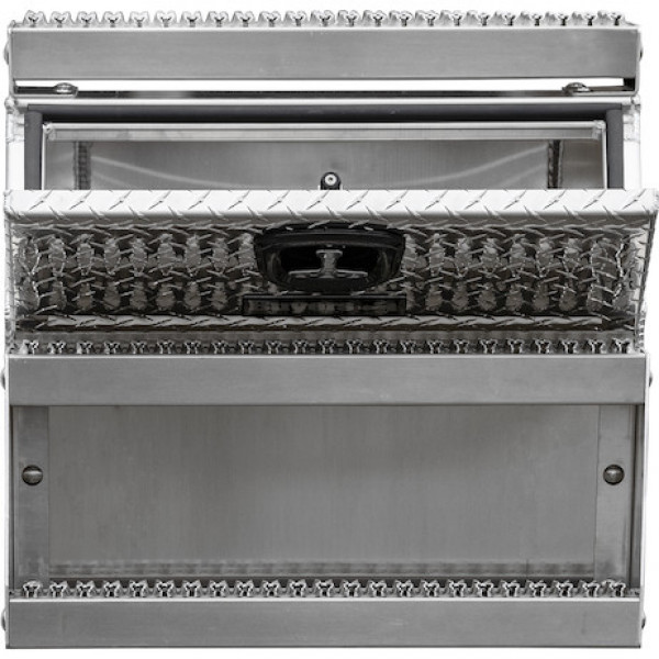 Image of 24x28x24 Inch Heavy Duty Diamond Tread Aluminum Step Box from Buyers Products. Part number: 1705182