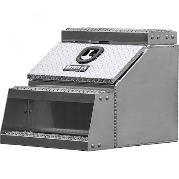 Image of 24x28x24 Inch Heavy Duty Diamond Tread Aluminum Step Box from Buyers Products. Part number: 1705182