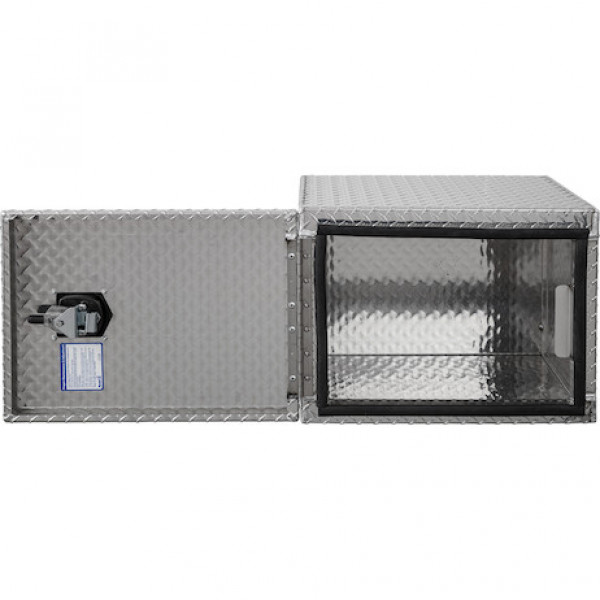 Image of 18x18x24 Inch Diamond Tread Aluminum Underbody Truck Box - Single Barn Door, Compression Latch from Buyers Products. Part number: 1705200