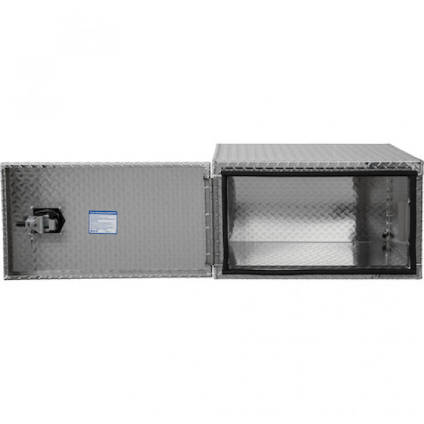 Image of 18x18x30 Inch Diamond Tread Aluminum Underbody Truck Box - Single Barn Door, Compression Latch from Buyers Products. Part number: 1705203