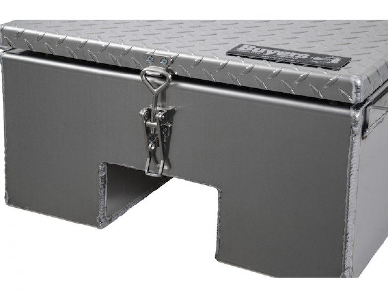 Image of 12x24x22 Inch Diamond Tread Aluminum In-Frame Truck Tool Box with Notched Bottom from Buyers Products. Part number: 1705381