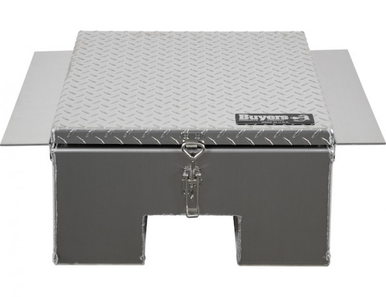 Image of 12x24x22 Inch Diamond Tread Aluminum In-Frame Truck Tool Box with Notched Bottom from Buyers Products. Part number: 1705381