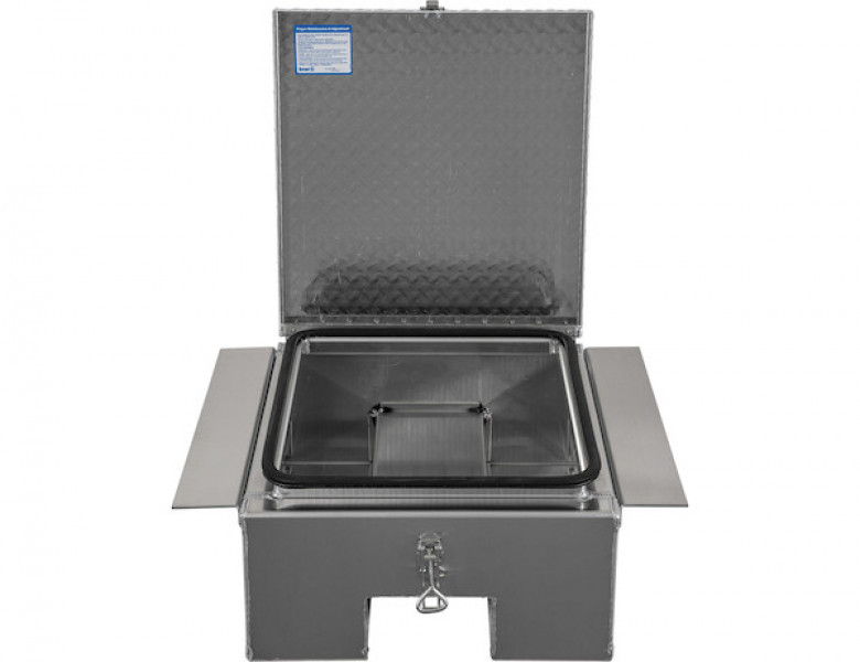 Image of 12x24x22 Inch Diamond Tread Aluminum In-Frame Truck Tool Box with Notched Bottom from Buyers Products. Part number: 1705381