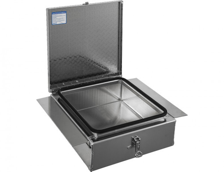 Image of 9x24x22 Inch Diamond Tread Aluminum In-Frame Truck Tool Box from Buyers Products. Part number: 1705384