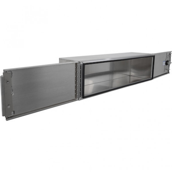 Image of 18x18x60 Inch Pro Series Smooth Aluminum Underbody Truck Box - Double Barn Door,3-Point Compression Latch from Buyers Products. Part number: 1705415