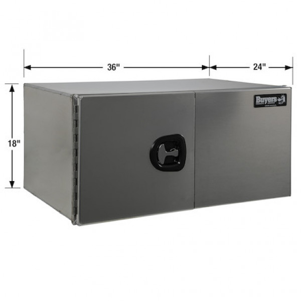 Image of 18x24x36 Inch Pro Series Smooth Aluminum Underbody Truck Box - Double Barn Door,3-Point Compression Latch from Buyers Products. Part number: 1705420