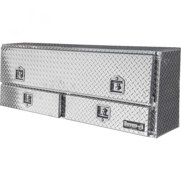 Image of 21x13x72 Inch Diamond Tread Aluminum Pick-Up Truck Contractor With Lower Drawers Topsider from Buyers Products. Part number: 1705641