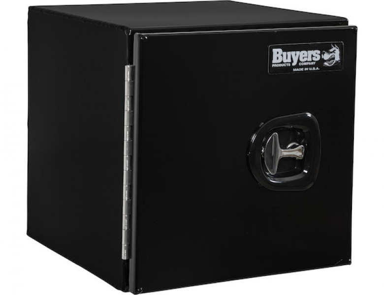 Image of 18x18x24 Inch Black Smooth Aluminum Underbody Truck Tool Box - Single Barn Door, Compression Latch from Buyers Products. Part number: 1705800