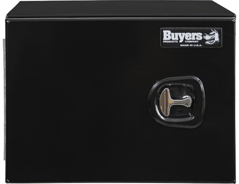 Image of 18x18x24 Inch Black Smooth Aluminum Underbody Truck Tool Box - Single Barn Door, Compression Latch from Buyers Products. Part number: 1705800