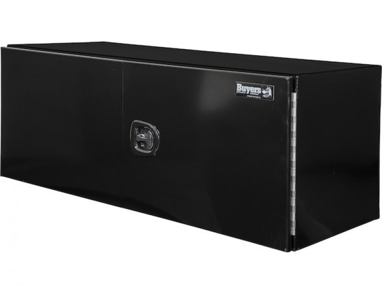 Image of 18x18x60 Inch Black Smooth Aluminum Underbody Truck Tool Box - Double Barn Door, 3-Point Compression Latch from Buyers Products. Part number: 1705815