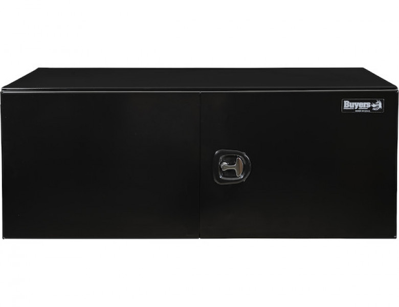 Image of 18x18x60 Inch Black Smooth Aluminum Underbody Truck Tool Box - Double Barn Door, 3-Point Compression Latch from Buyers Products. Part number: 1705815