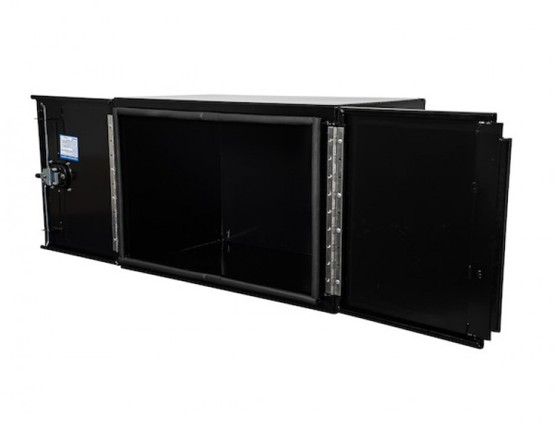 Image of 24x24x36 Inch Black Smooth Aluminum Underbody Truck Tool Box - Double Barn Door, 3-Point Compression Latch from Buyers Products. Part number: 1705835